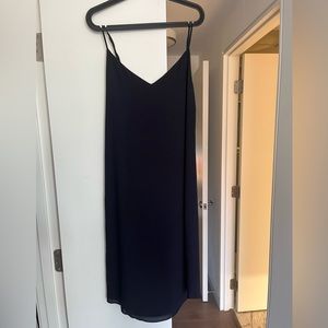 Wilfred Navy Chiffon/satin lined Midi slip Dress